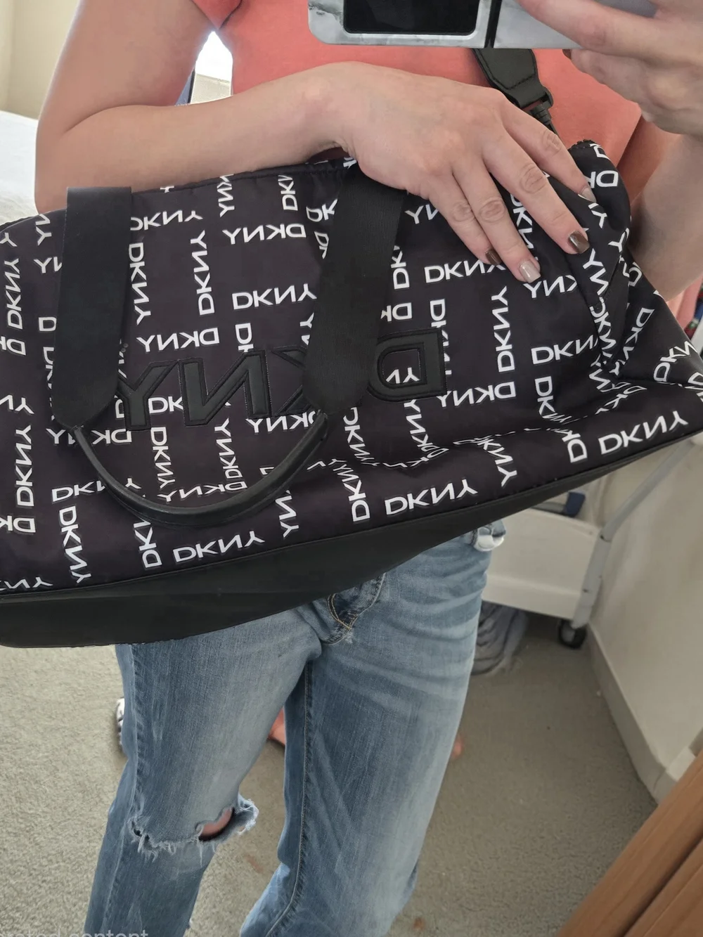 DKNY Nataly Gym Bag, BLK/WHT, Blk/Wht